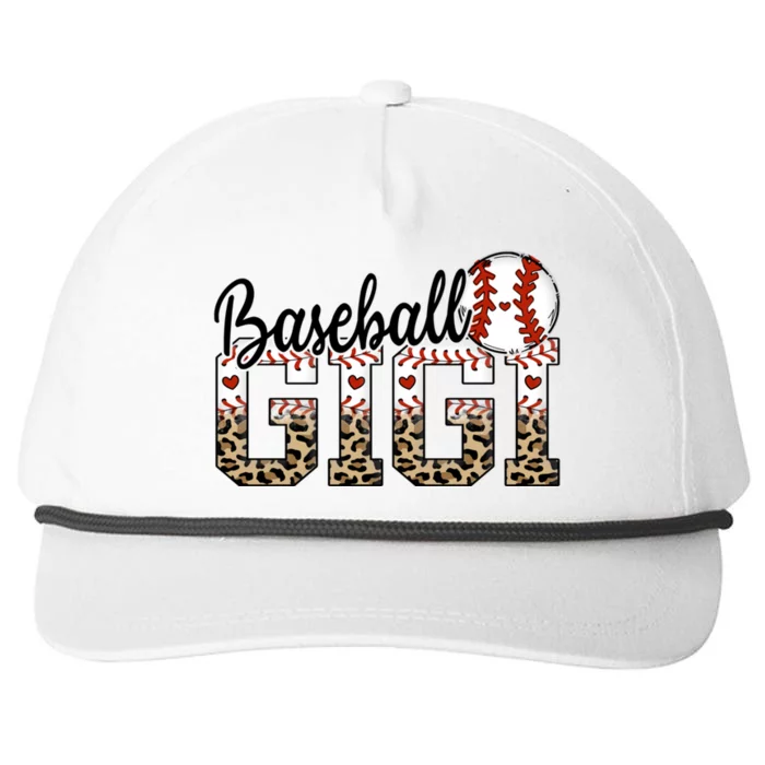 Baseball Gigi Leopard Ballpark Gigi Baseball Mom Mothers Day Snapback Five-Panel Rope Hat