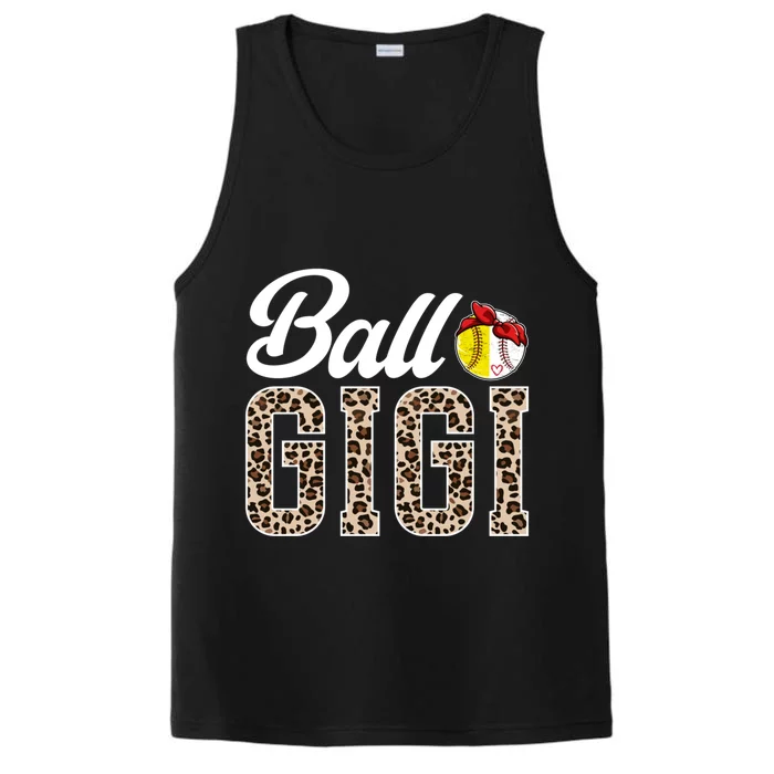 Ball Gigi Leopard Softball Baseball Gigi Grandma Meaningful Gift Performance Tank