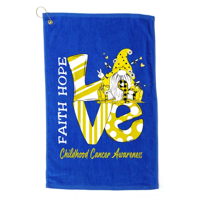 Bee Gnome Love Hood Cancer Awareness Gift Platinum Collection Golf Towel