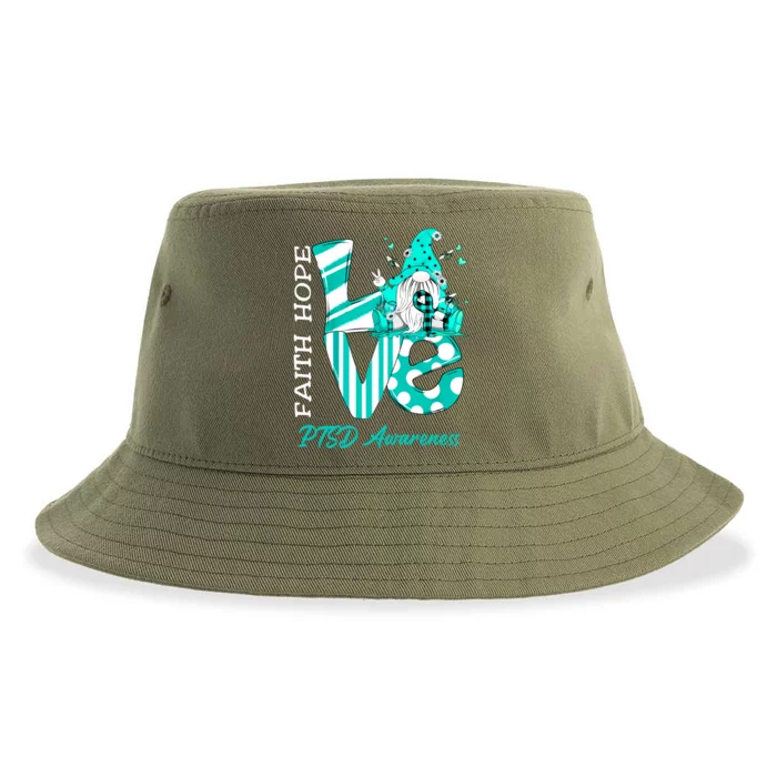 Bee Gnome Love Ptsd Awareness Gift Sustainable Bucket Hat