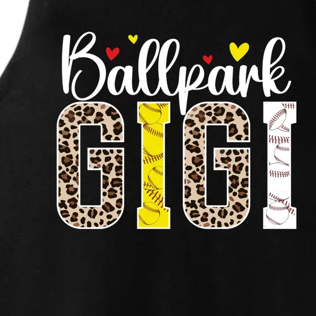 Ballpark Gigi Leopard Baseball Softball Gigi Grandma Gift Ladies Tri-Blend Wicking Tank