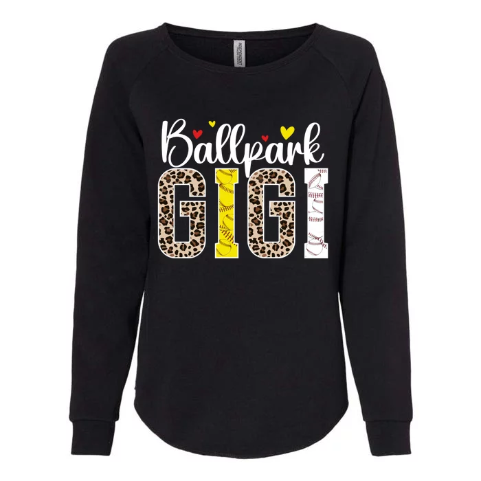 Ballpark Gigi Leopard Baseball Softball Gigi Grandma Gift Womens California Wash Sweatshirt