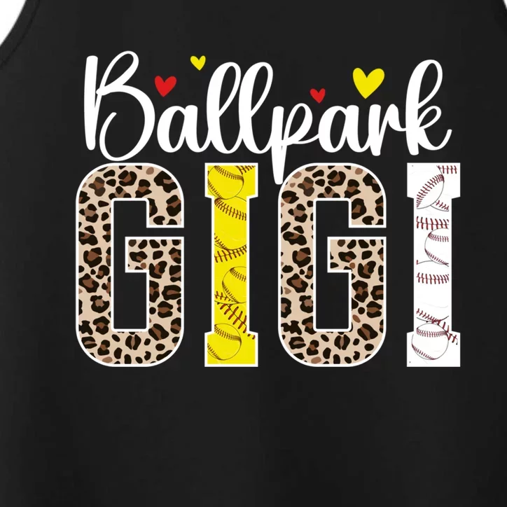 Ballpark Gigi Leopard Baseball Softball Gigi Grandma Gift Performance Tank