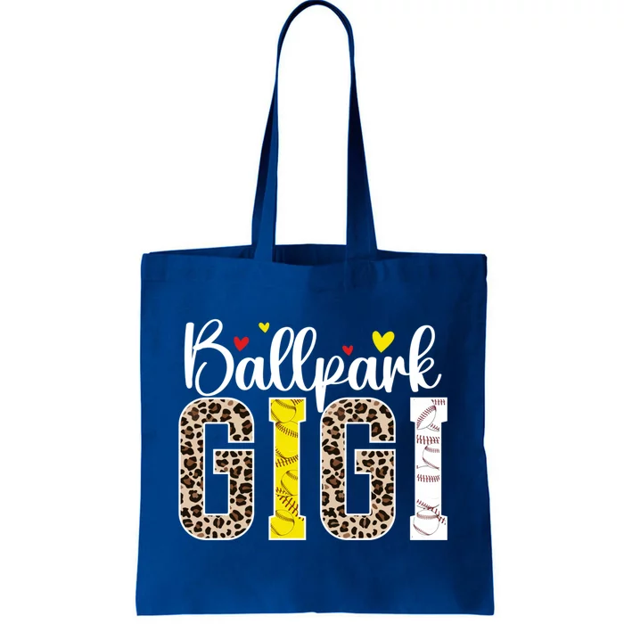 Ballpark Gigi Leopard Baseball Softball Gigi Grandma Gift Tote Bag