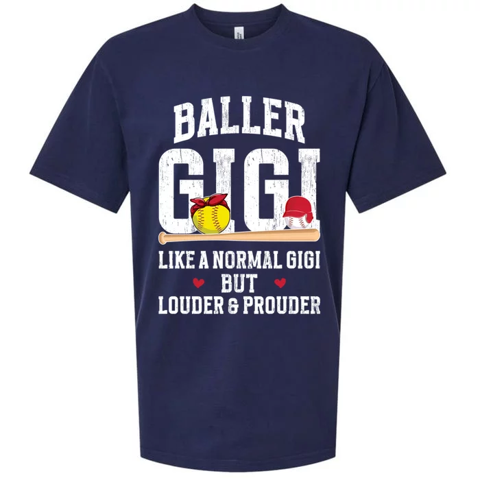 Baller Gigi Louder And Prouder Baseball Softball Gigi Grandma Gift Sueded Cloud Jersey T-Shirt