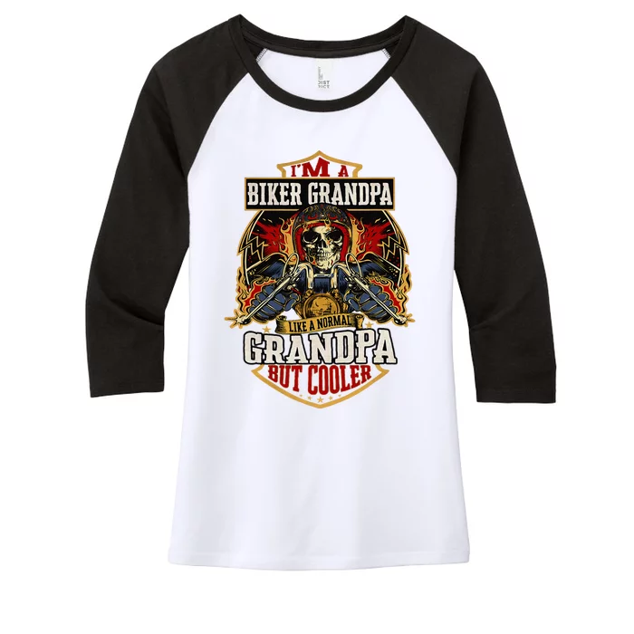 Biker Grandpa Like A Normal Grandpa But Cooler Women's Tri-Blend 3/4-Sleeve Raglan Shirt