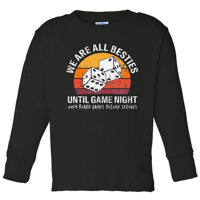 Board Games Lucky Game Night Tabletop Boardgamers Meeple Toddler Long Sleeve Shirt