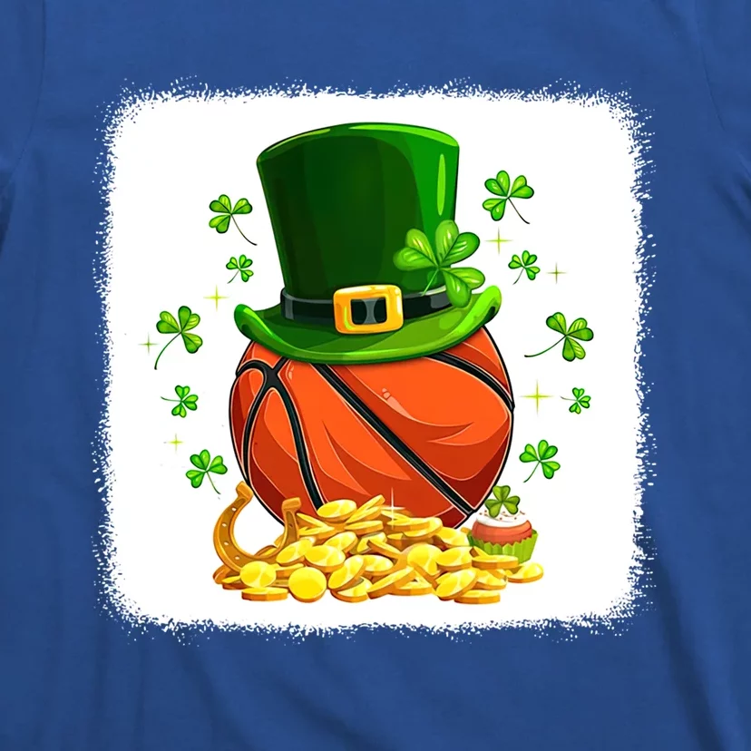 Basketball Gameday Leprechaun Hat Shamrocks St Patricks Day Funny Gift T-Shirt