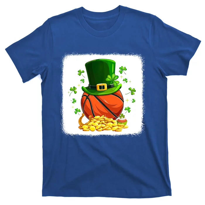 Basketball Gameday Leprechaun Hat Shamrocks St Patricks Day Funny Gift T-Shirt