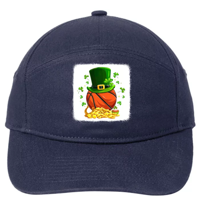 Basketball Gameday Leprechaun Hat Shamrocks St Patricks Day Funny Gift 7-Panel Snapback Hat