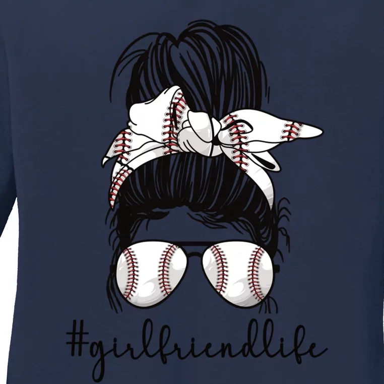 Baseball Girlfriend Life Baseball Player Girlfriend Gift Ladies Long Sleeve Shirt