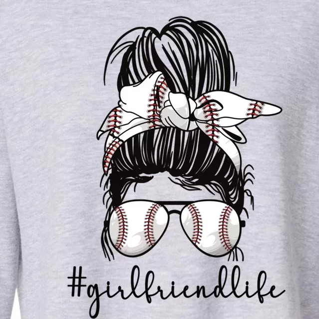 Baseball Girlfriend Life Baseball Player Girlfriend Gift Cropped Pullover Crew