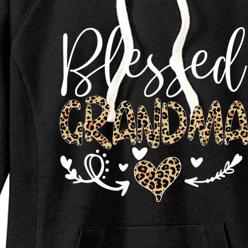 Blessed Grandma Leopard For Mom Grandma Mothers Day Gift Women's Fleece Hoodie