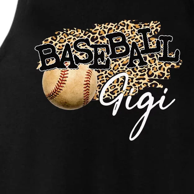 Baseball Gigi Leopard Mother's Day Ladies Tri-Blend Wicking Tank