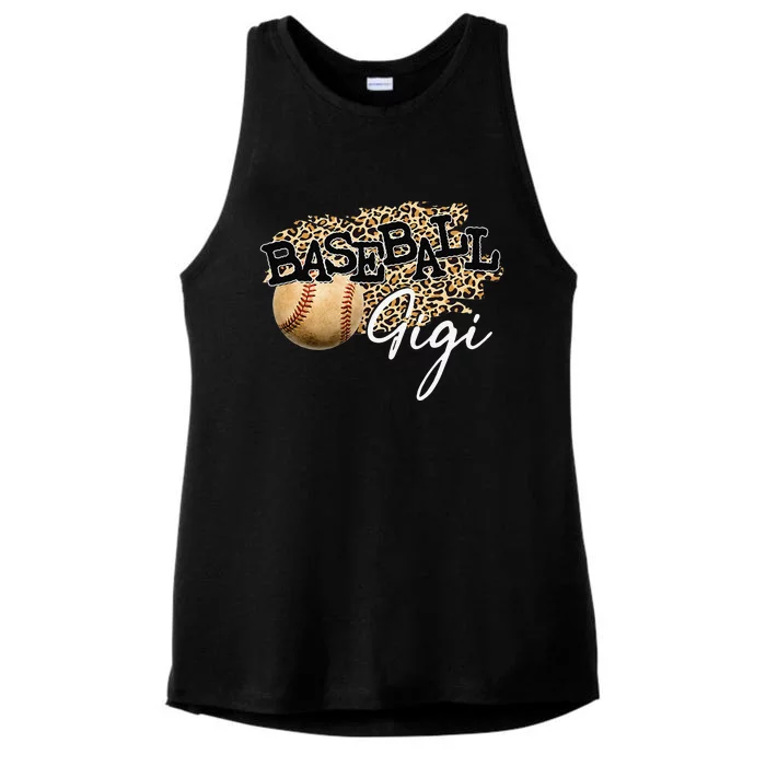 Baseball Gigi Leopard Mother's Day Ladies Tri-Blend Wicking Tank