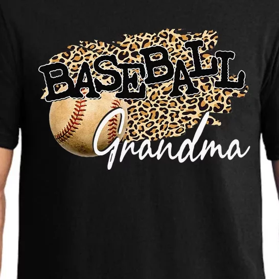 Baseball Grandma Leopard Mother's Day Pajama Set