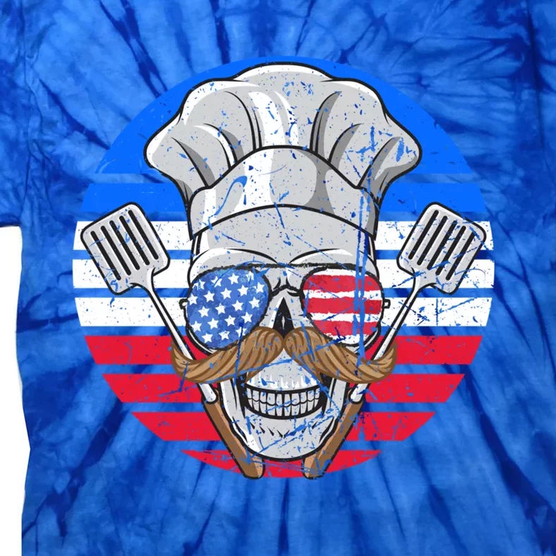 Bbq Grilling Lover Barbecue Patriotic American Flag Meaningful Gift Tie-Dye T-Shirt