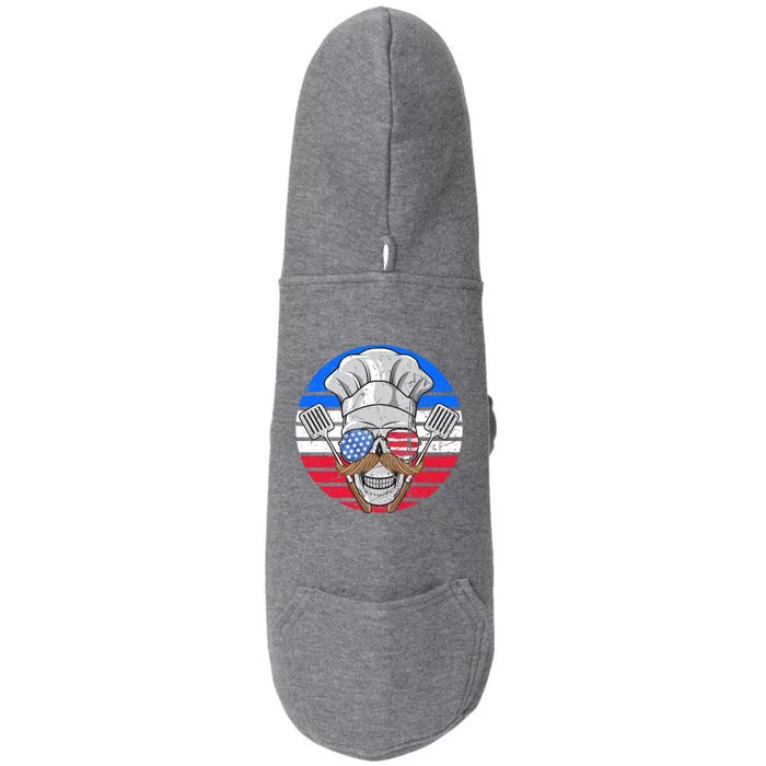 Bbq Grilling Lover Barbecue Patriotic American Flag Meaningful Gift Doggie 3-End Fleece Hoodie