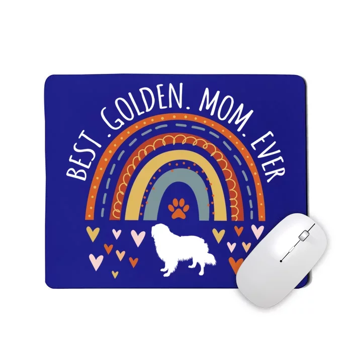 Best Golden Mom Ever Rainbow Funny Gift Golden Retriever Mama Gift Mousepad