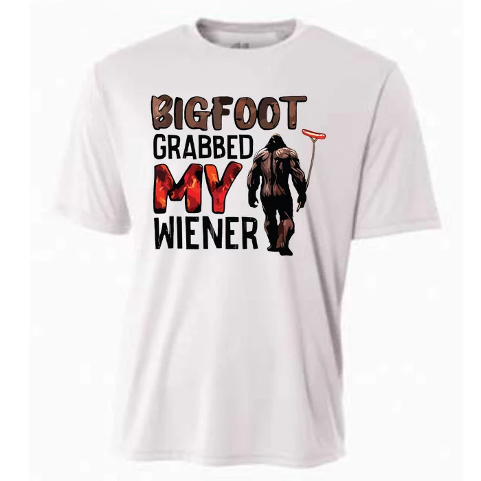 Bigfoot Grabbed My Wiener Cooling Performance Crew T-Shirt