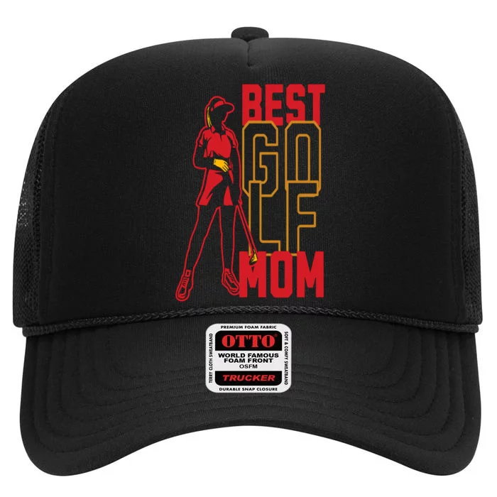 Best Golf Mom Fitted Scoop Gift For Mother's Day High Crown Mesh Trucker Hat