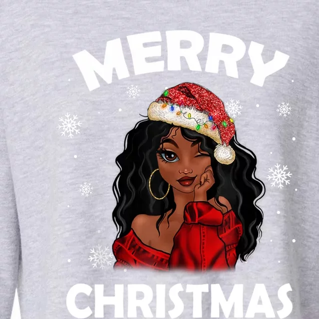 Black Girl Magic Merry Christmas African American Xmas Gift Cropped Pullover Crew