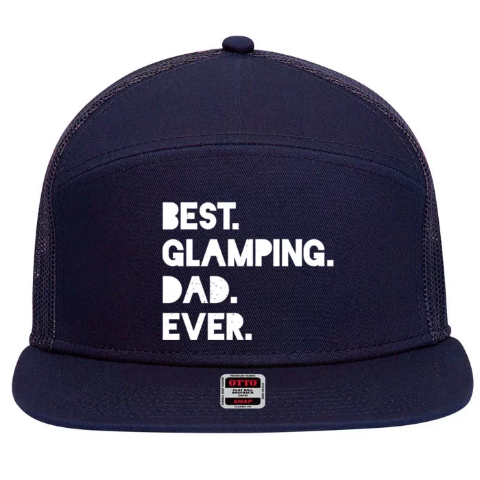 Best Glamping Mom Ever Funny Camping Gift 7 Panel Mesh Trucker Snapback Hat