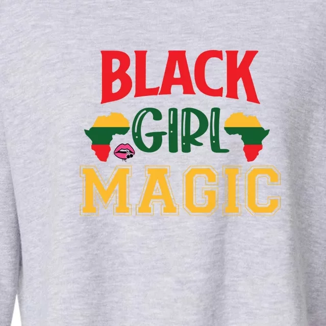 Black Girl Magic African American Melanin Gift Cropped Pullover Crew