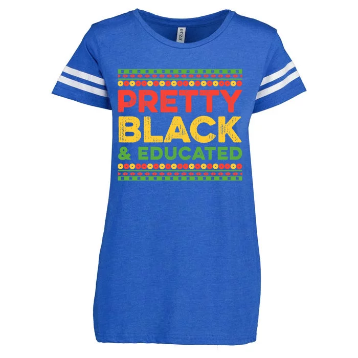 Black Graduation Melanin Queen Degree Pretty Black Educated Gift Enza Ladies Jersey Football T-Shirt