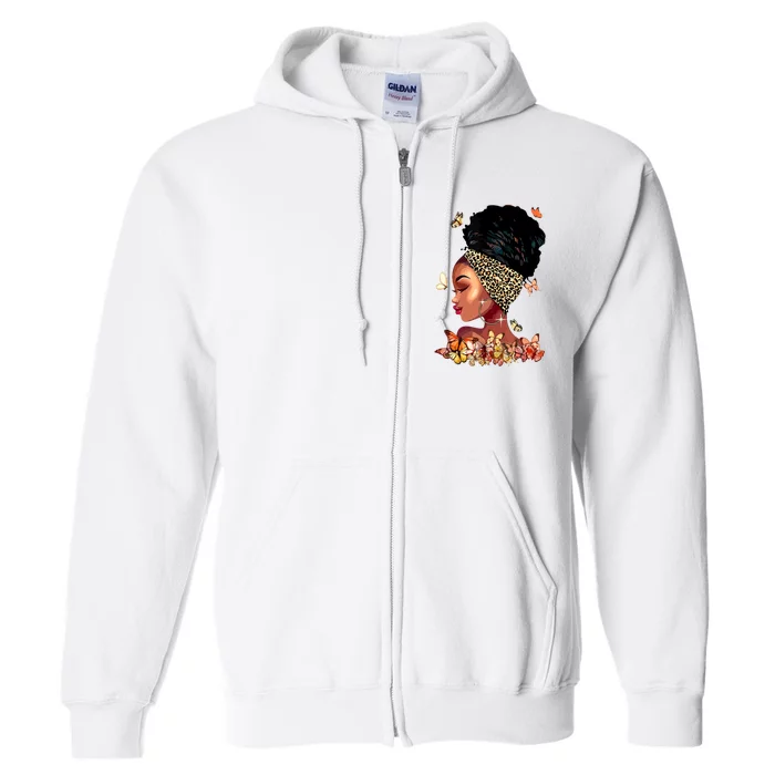 Black Girl Magic Afro Melanin Queen African American Women Full Zip Hoodie