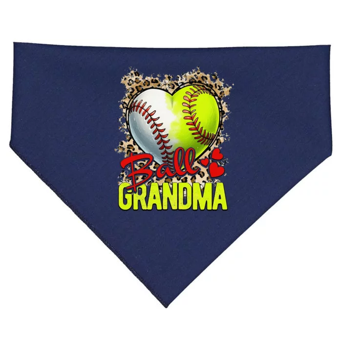 Ball Grandma Mothers Day Softball Grandma Baseball Grandma USA-Made Doggie Bandana