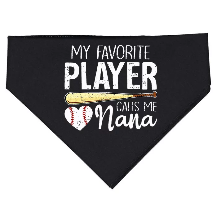 Baseball Grandma My Favorite Player Calls Me Nana Baseball USA-Made Doggie Bandana