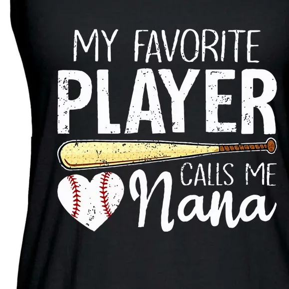 Baseball Grandma My Favorite Player Calls Me Nana Baseball Ladies Essential Flowy Tank