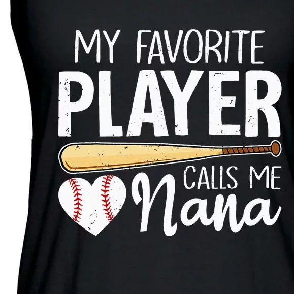 Baseball Grandma My Favorite Player Calls Me Nana Baseball Ladies Essential Flowy Tank