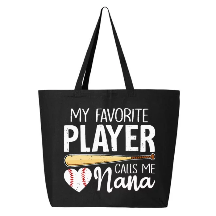 Baseball Grandma My Favorite Player Calls Me Nana Baseball 25L Jumbo Tote