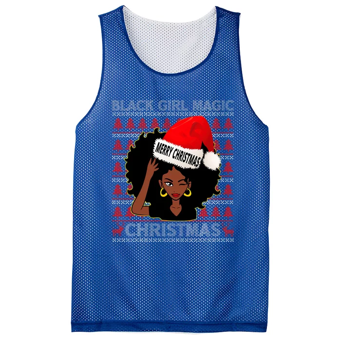 Black Girl Magic Merry Christmas African American Woman Xmas Mesh Reversible Basketball Jersey Tank