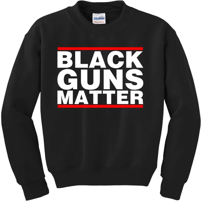 Black Guns Matter Shirt Gift For Gun Owner Kids Sweatshirt