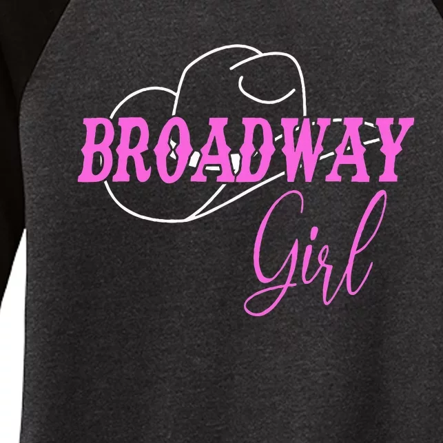 Broadway Girl Merch Outfit Women's Tri-Blend 3/4-Sleeve Raglan Shirt