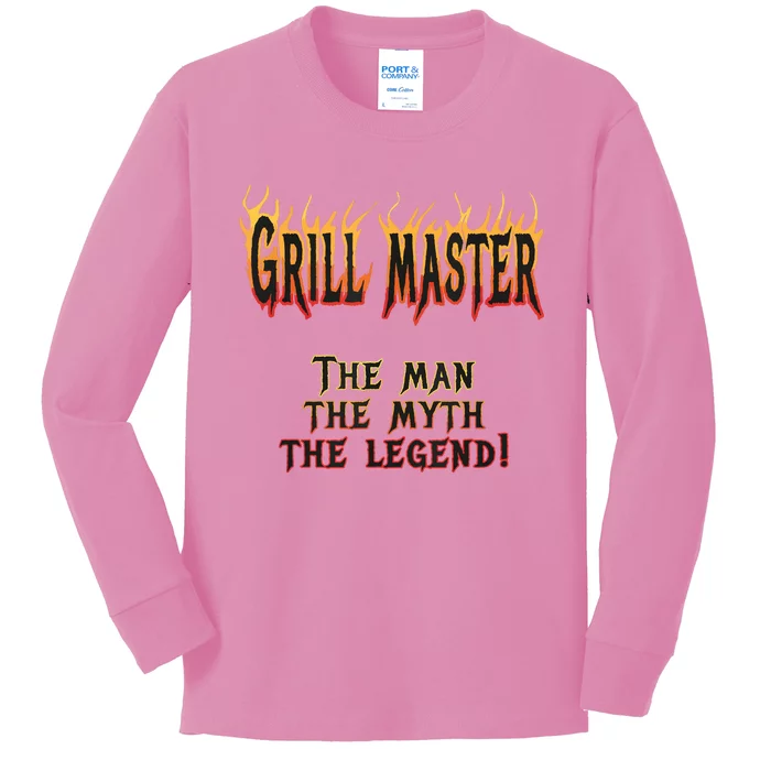 BBQ Grill Masters Meat Smokers Barbecue Chef Kids Long Sleeve Shirt