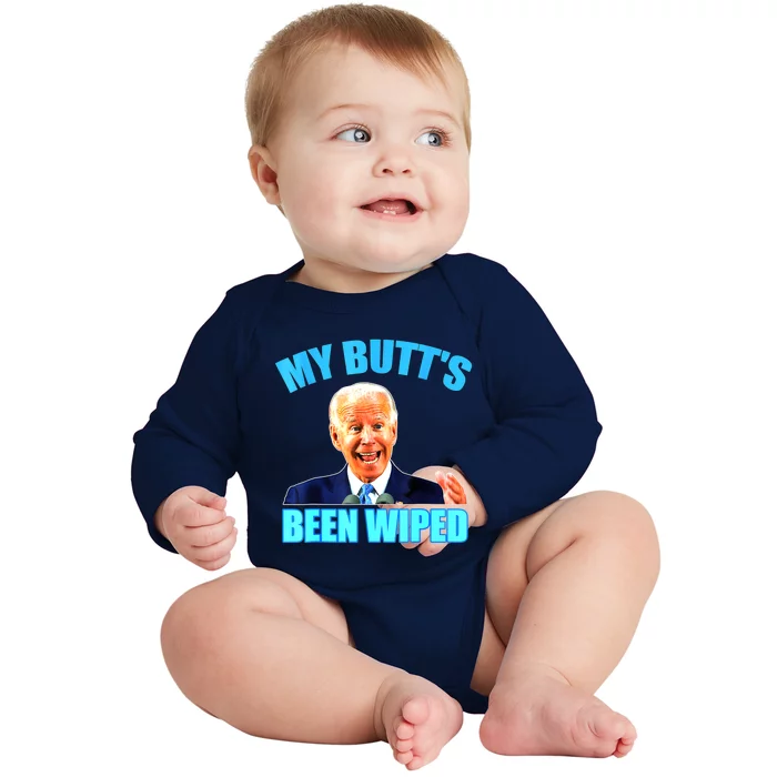 Biden Gaffe My Butts Been Wiped Anti Biden Baby Long Sleeve Bodysuit