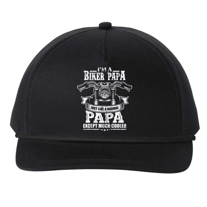 Bike Grandpa Motorcycle Rider Retirement Gift Papa Biker Short Sleeve Snapback Five-Panel Rope Hat