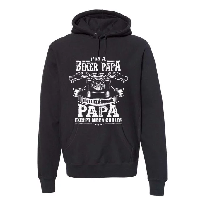 Bike Grandpa Motorcycle Rider Retirement Gift Papa Biker Short Sleeve Premium Hoodie