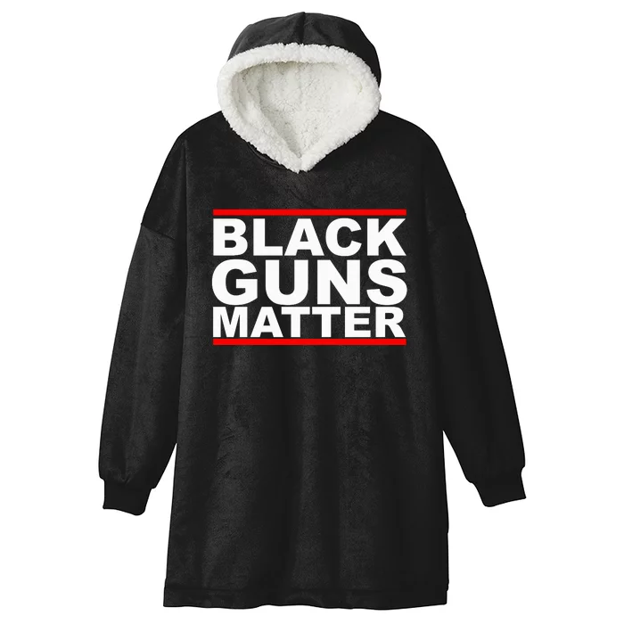 Black Guns Matter Gift For Gun Owner Hooded Wearable Blanket