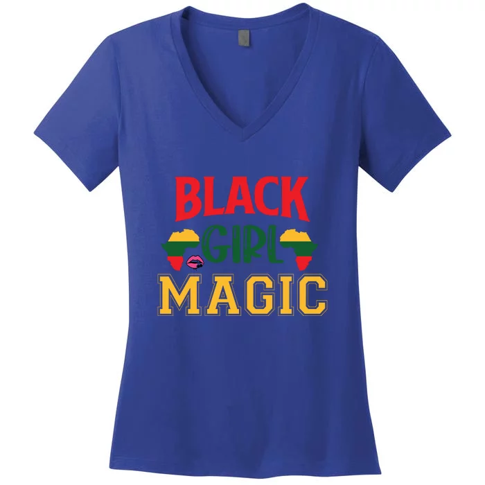 Black Girl Magic For Black History Month Gift Women's V-Neck T-Shirt