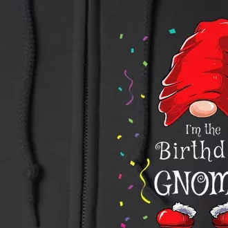 Birthday Gnome Matching Family Funny Gnome Christmas Full Zip Hoodie