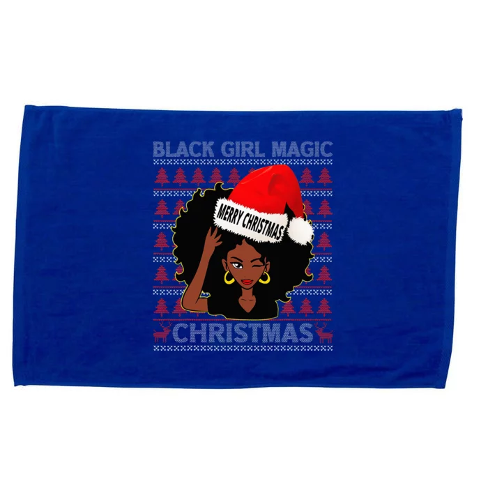 Black Girl Magic Merry Christmas African American Woman Xmas Microfiber Hand Towel