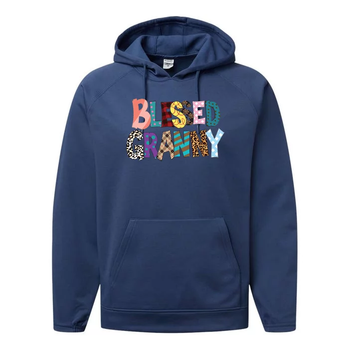 Blessed Granny Mothers Day Great Gift Performance Fleece Hoodie