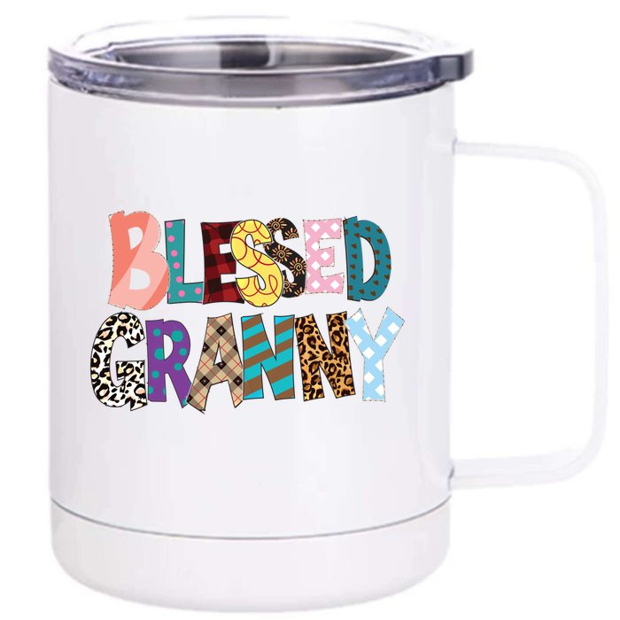 Blessed Granny Mothers Day Great Gift Front & Back 12oz Stainless Steel Tumbler Cup