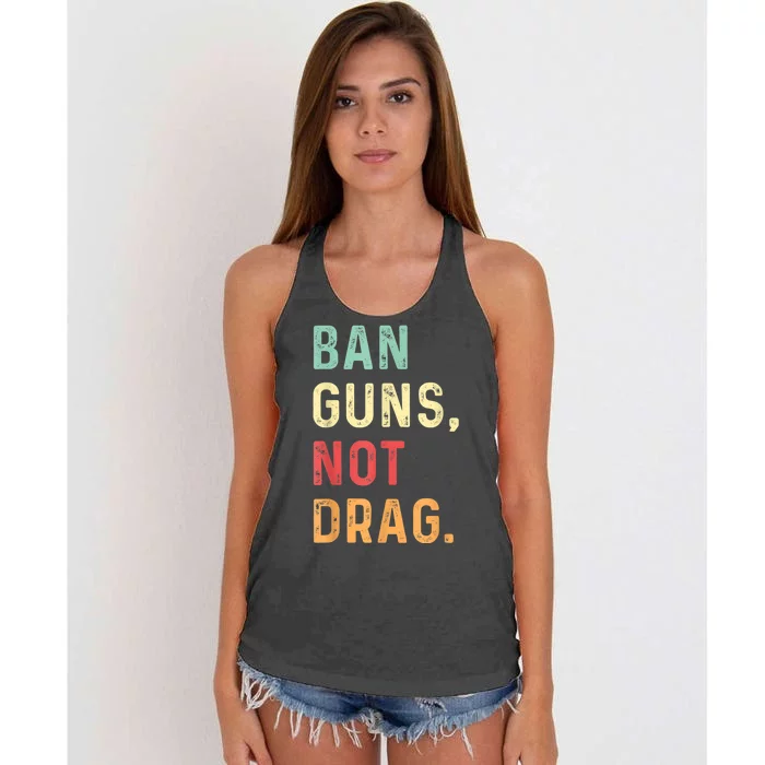 Ban Guns Not Drag Retro Women's Knotted Racerback Tank