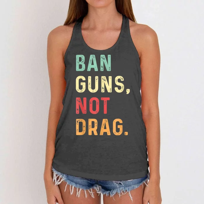 Ban Guns Not Drag Retro Women's Knotted Racerback Tank